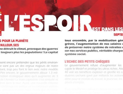 L&rsquo;espoir est dans les luttes ! tract de rentrée
