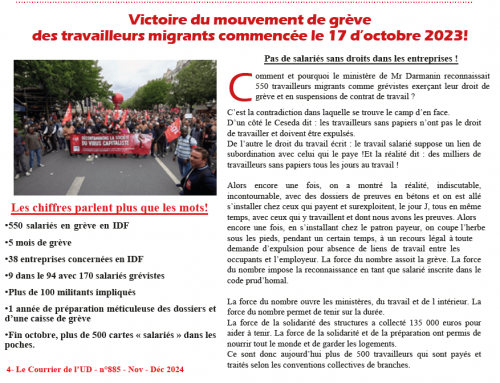 Victoire du mouvement de grève des travailleurs migrants commencée le 17 d’octobre 2023!