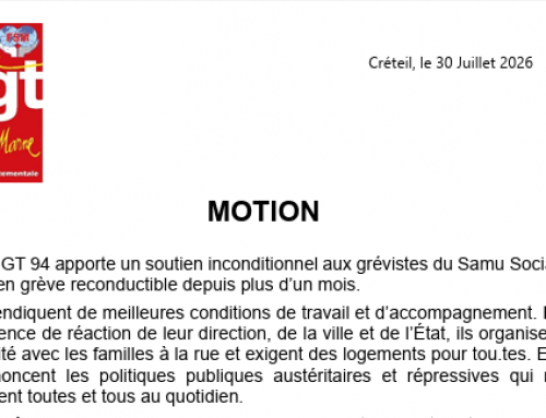 Tract : MOTION SOUTIEN SAMU SOCIAL PARIS JUILLET 2026